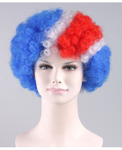 Red Blue Party Afro Wig